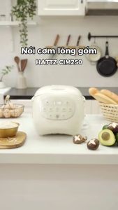Nồi Cơm Điện Lòng Gốm 12L HAATZ CIM250 Công Suất 500W 6 Chế Độ Hẹn Giờ Bảo Hành Chính Hãng 2 Năm