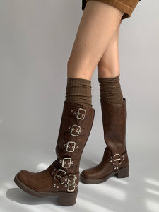 Nighttime Study Room Womens Mid-Calf Boot Socks Autumn Spring Long Tube Socks Coffee Color over Knee High Tube Socks