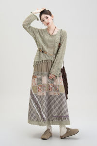 SHANGWEILUO | Trang Phục Phong Cách Dân Tộc Bohemian Áo Dài Tay Voan và Chân Váy