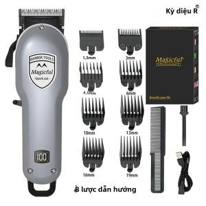 Máy Cắt Tóc Chuyên Nghiệp Magicful Cho Nam Pin Li-ion Sạc Được Có Thể Điều Chỉnh Máy Cắt Điện Với Nhiều Đầu Cắt Sử Dụng Được Khi Khô/Ướt