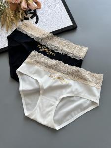 New Lace Ice Silk Womens Underwear Smooth Breathable Cute Butterfly Knot Antibacterial Gift Box Set of 2 Sweet Style mid Waist Triangle Panties