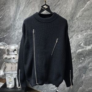 Áo Len Dệt Kim Tay Dài Cổ Tròn Nam Thời Trang Khóa Kéo Chéo Thiết Kế Cao Cấp Mới 2025 Áo Chống Nắng Mùa Hè Thường Ngày