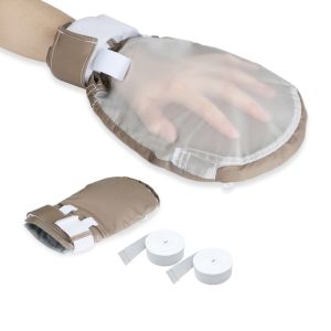 Ehucon Dementia Restraint Gloves - 2 Piece Set Bed Restraints Control Mitts Safety Hand Gloves for Elderly/Dementia Patients Anti Scratch Gloves to Prevent Scratching Harm.