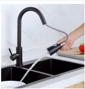 COD Pull Out Kitchen Faucet with Sprayer Bathroom Faucet Sink Rotating 360 Degrees Stainless Steel