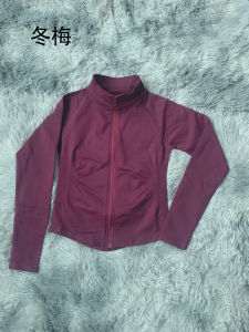 Women Fitness Jacket Zip Up Cropped Long Sleeve Stand Collar  4‑Way Stretch Moisture Wicking Gym Workout Sports Outer