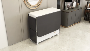 SimHome Foldable Dining Table Set with 4 Chairs Multifunction Mobile Extendable Dining Table Chair With Wheels