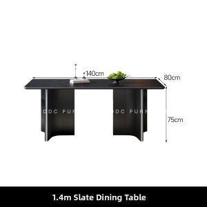Italian Luxury Modern Minimalist Sintered Stone Dining Table with Full Support Base and Mercedes Legs