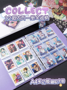 A4 Nine Grid Card Album Concert Ticket Holder Live Page Photo Album Stamp Collection Storage Book High Value Ins Style Laser Tag