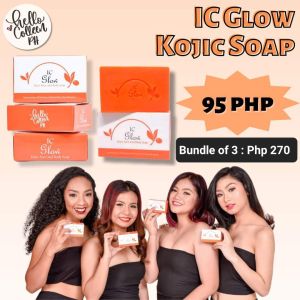 IC GLOW KOJIC SOAP BUNDLE OF 3 (WHITENING HYPOALLERGENIC REJUVENATING  MOISTURIZING NON DRYING)