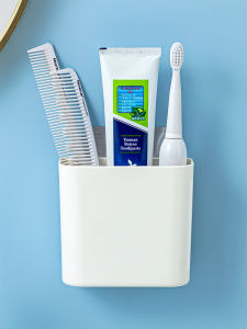 Comb Wall-Mounted Punch-Free Suction Wall-Mounted Storage Rack Toilet Toothpaste Box Toothbrush Case Sucker Storage Box Toothbrush Holder