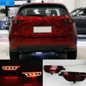 2PCS LED Rear Fog Lamp For Mazda CX-5 CX5 2017 2018 2019 Car LED Bumper Light Brake Light Turn Signal Indicator Reflector