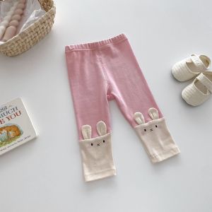 Cute Striped Base Layer Pants for Girls 0-5 Years Old Autumn Childrens Clothing Casual Trousers Korean Style Natural Cotton AK362