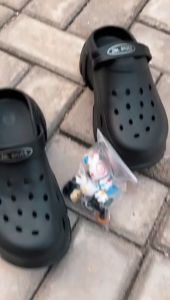 Sandal Karet Wanita Model Baim (+ Jibbitz) Import 2398 Sandal Baim Wanita Import Sandal Kodok Wanita Kekinian Import