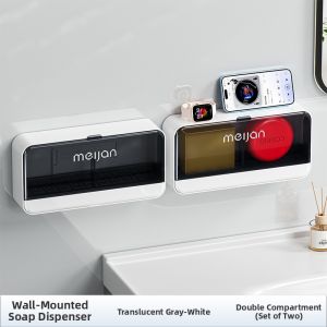 MEIJIAN | Wall-mounted Drill-free Water-draining Soap Storage Box