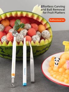 Mini Double-Headed Fruit Ball Scoop Kitchen Tool Set Creative DIY Fruit Display Serving Utensils Small Size Fruit Separator