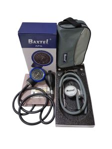 Baxtel APG BLUE Ring Aneroid Sphygmomanometer BP/GRAY DELUXE Stethoscope