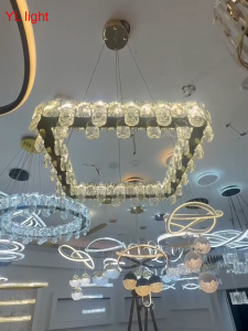 Lampu kristal baru yang kreatif ruang tamu lampu gantung dekoratif lampu ruang makan lampu ruang makan lampu ruang makan modern sederhana