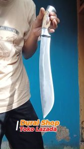 Golok Tebas Baja Per Multifungsi & Kukri Songket Natural Ukuran Besar