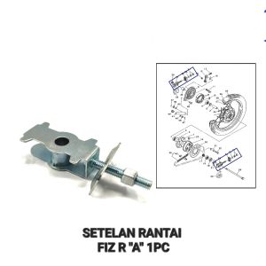 Setelan Rantai Fizr "A" (Harga Per 1 PCS) - Stelan Rante Anting Anting Chain Adjuster Arm Arem + Plat Yamaha Force 1 Fiz F1z Fizr F1zr Kwalitas Grade A