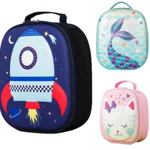 3d Emboss Lunch Snack Bags School Insulated Lunch Bags for Kids Hard-Shell Food Container Bags