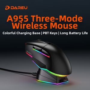 DAREU | 3-Mode Wireless RGB Gaming & Office Mouse with Charging Dock