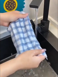 *Ready Stock*50 Pcs Disposable Kitchen Cloth Lazy Washable Kitchen Paper Thickened Dry And Wet Printed Dishwashing Cloth