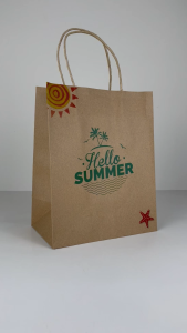 TÚI GIẤY KRAFT NÂU HELLO SUMMER. COMBO 10 TÚI. MÃ SBS027
