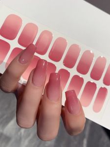 Nail Stickers Nail Full Stickers Second Generation Anti-Free Heating Lamp Gel Nail Stickers Gradient Color Nude Color Summer White