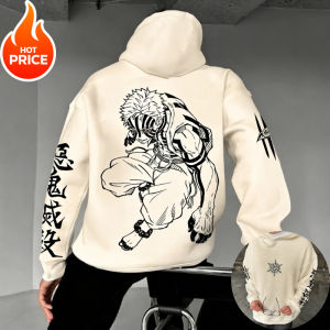 Bandai | Anime Demon Slayer Harajuku Akaza New Streetwear Men Vintage Hoodie Winter Women Oversized Hooded Sweatshirt Long Sleeve Top Y2K