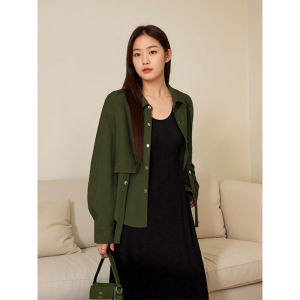 Slimming Large Size Womens Jacket Beautiful Shirt Style Windbreaker Unique Korean Loose Fit Autumn Outerwear Casual Cardigan