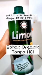 Pembersih Keramik Noda Semen dan Cat Tembok Fason Limov 900ml Paket Sikat Gagang Kuas