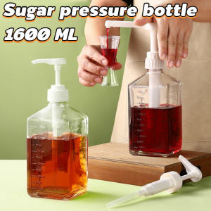 1600ML Plastic Hand Sugar Pressure Bottle Fructose Squeeze Bottle Liquid Pump Bottle Dispenser