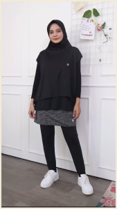 HITJAB-Double Vest Rompi 2 Lapis Sport Olahraga Wanita Lari Padel 8806