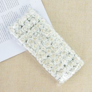 144 Chiếc 2Cm Nhân Tạo Mini Giấy Hoa Hồng Cho Tiệc Cưới Nhà DIY Vòng Hoa Quà Tặng Scrapbooking Thủ Công Hoa Giả Trang Trí