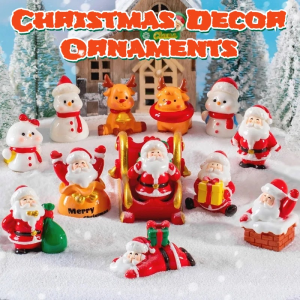 Christmas Gift Figurines Miniature Santa Claus Snowman Micro Landscape Ornaments For Home Decorations Desk Decor