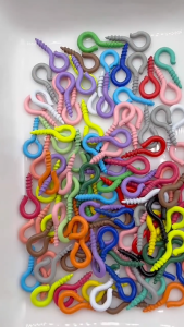 อายพิน สกรูเกลียว ตะขอ เจาะ 100 ชิ้น รุ่นหนา เคลือบสีพาสเทล พวงกุญแจ เครื่องประดับ diy งานฝีมือ