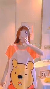 พร้อมส่ง🚚ชุดนอน ลายการ์ตูนชุดสูทแขนสั้นกางเกงขาสั้นผ้าฝ้ายระบายอากาศ ฟรีไซส์ งานใส่สบาย กระโปรงแขนสั้น