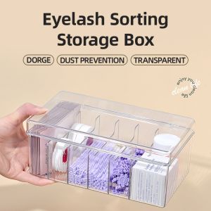 Eyelash Nails Cosmetics Storage Box Organizer Display Rack With Lid Large Capacity Acrylic Cosmetic Holder