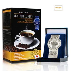 กาแฟปรุงสำเร็จ ตราเอ็มไนน์คอฟฟี่พลัส ซื้อ 12 กล่อง  ราคา 3000 บาท