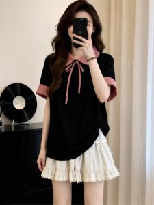 AIYITI | Slimming College Style Doll Collar Short Sleeve T-shirt