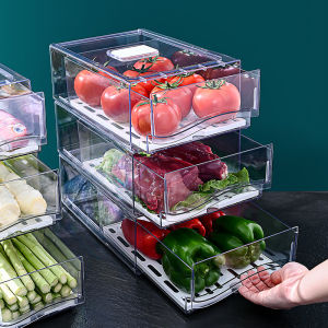 Refrigerator Storage Box Drawer-type Preserving Box Food-grade For Eggs Meat Refrigeration
