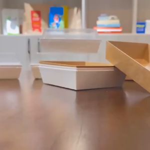 UMI Kraft White Paper Square Rectangular Bakery Cake Donut Food Box Transparent Lid Kotak Kek Kuih Muih Sandwich