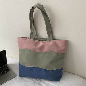 กระเป๋าผ้าใบสะพายไหล่ผู้หญิง ฤดูร้อน กระเป๋าถือแบบสะพายข้าง ความจุขนาดใหญ่ กระเป๋าผ้าใบ กระเป๋าถือแบบลำลอง กระเป๋าสะพายข้างแบบสะพายข้าง