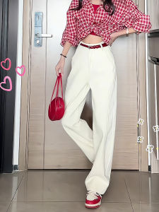 High Waist Slimming Knife Edge Denim Jeans Womens Versatile Loose Patchwork Wide Leg Grandmother Pants Autumn Winter New Style