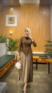 Rok Plisket Bludru Velvet Premium 7/8