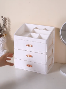 SG Gadget® New Cosmetic Storage Box Makeup Storage Case Desk Organizer With Drawer Transparent Household Dustproof Box