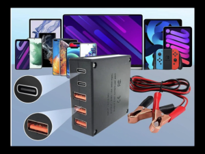 ตัวแปลง DC ที่ชาร์จ DC 5V สําหรับโทรศัพท์มือถือ มีลิปหนีบแบตเตอรี่