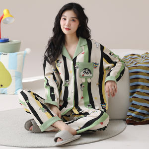 MiiOW | Áo ngủ cotton nguyên chất MiiOW dành cho nữ mùa xuân thu phong cách hoạt hình dễ thương thoải mái thoáng khí mặc ở nhà