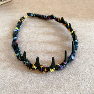 Colorful Acrylic Wool Wrapping Wavy Hair Bands for Women Fluffy Fixed High Head Headband Sweet Two Ways To Wear Hair Headbands