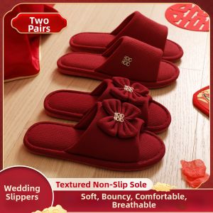 TZLDN | Red Festive Wedding Slippers